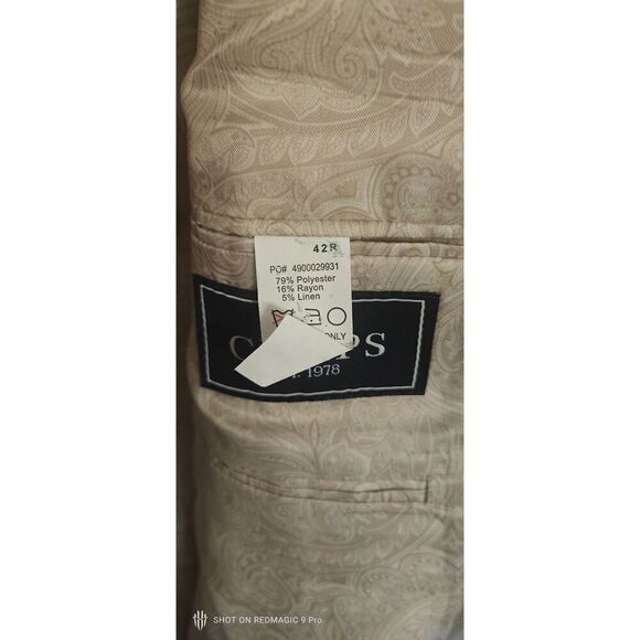 Chaps Men's Light Weight Polyester  Tan Sport Coat Size 42 Regular - Picture 5 of 6